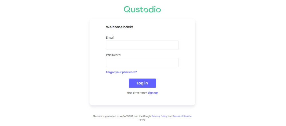 Qustodio login page